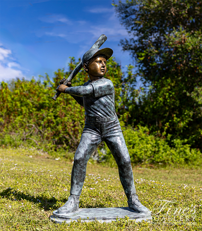 Bronze Statues  - Batter Up Baseball Player In Bronze - BS-875